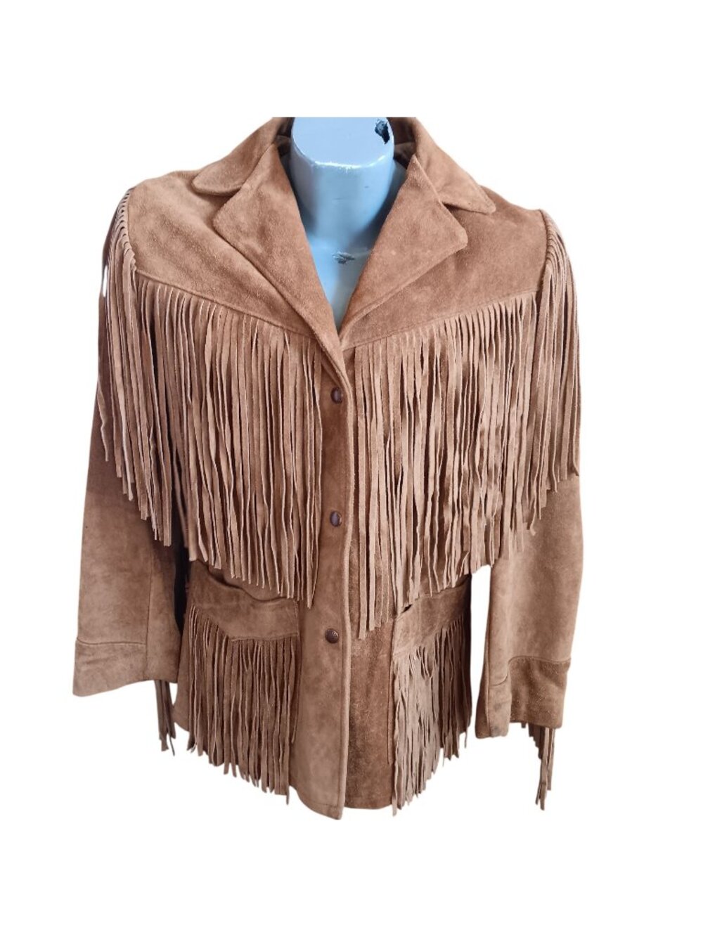 Vintage Women's Fringe Jacket sz 12 Schott Suede Leather Western Hippy USA 80's